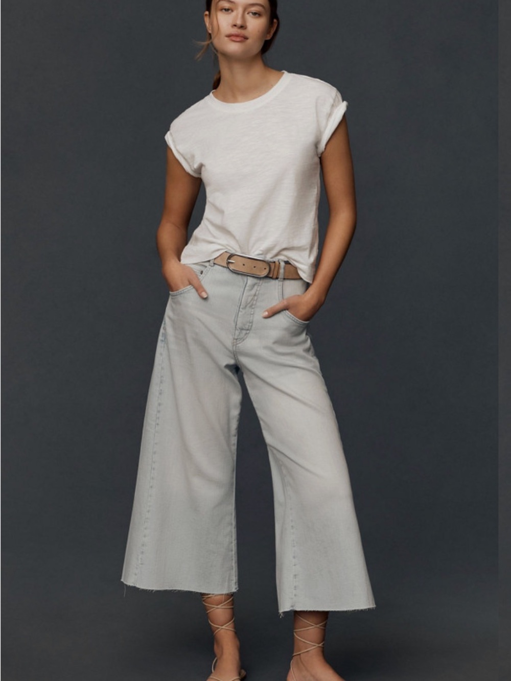 Anthropologie Adi Regenerative Cotton High-Rise Crop Relaxed Flare Jeans